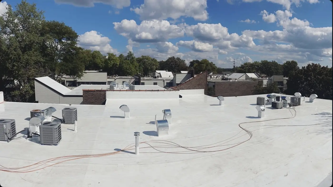TPO roof installed around rooftop equipment